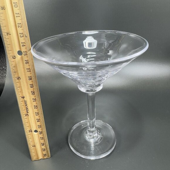 Simon Pearce Cavendish Clear Optic Blown Glass Martini Glasses Cups Set 2 Stems - Picture 2 of 16